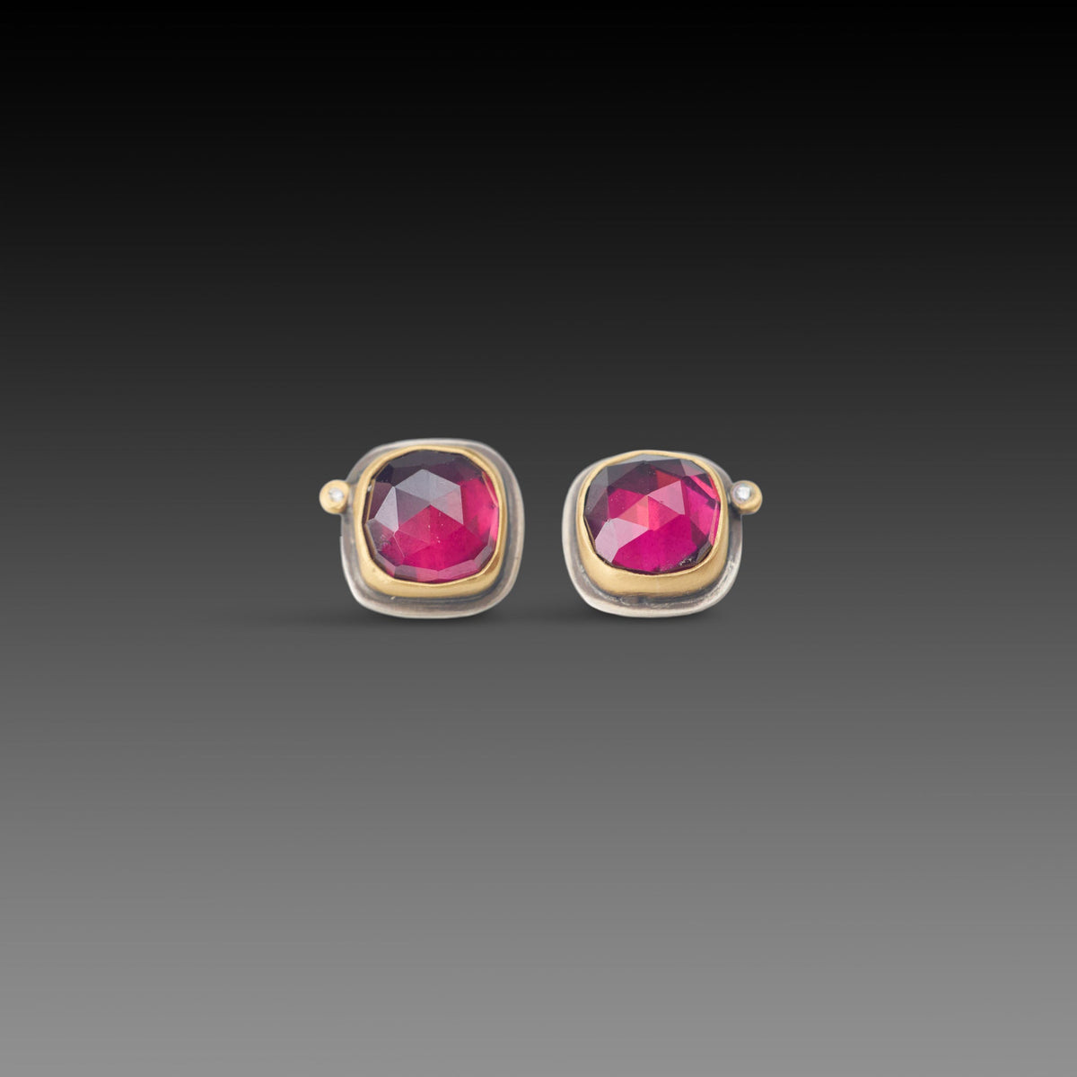 Rhodolite Garnet Stud Earrings