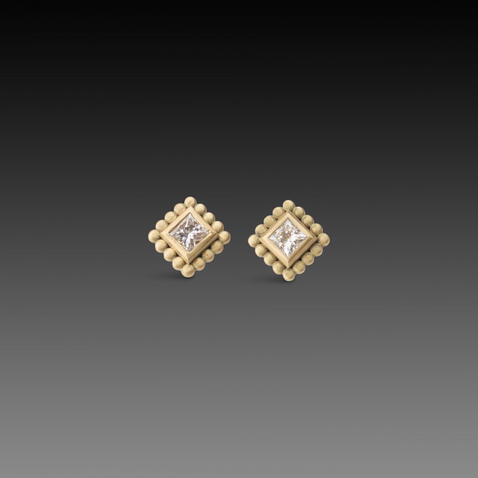 Square Diamond Stud Earrings