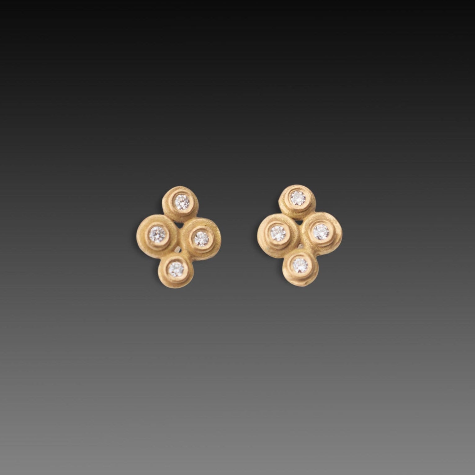 Raised Diamond Dot Stud Earrings