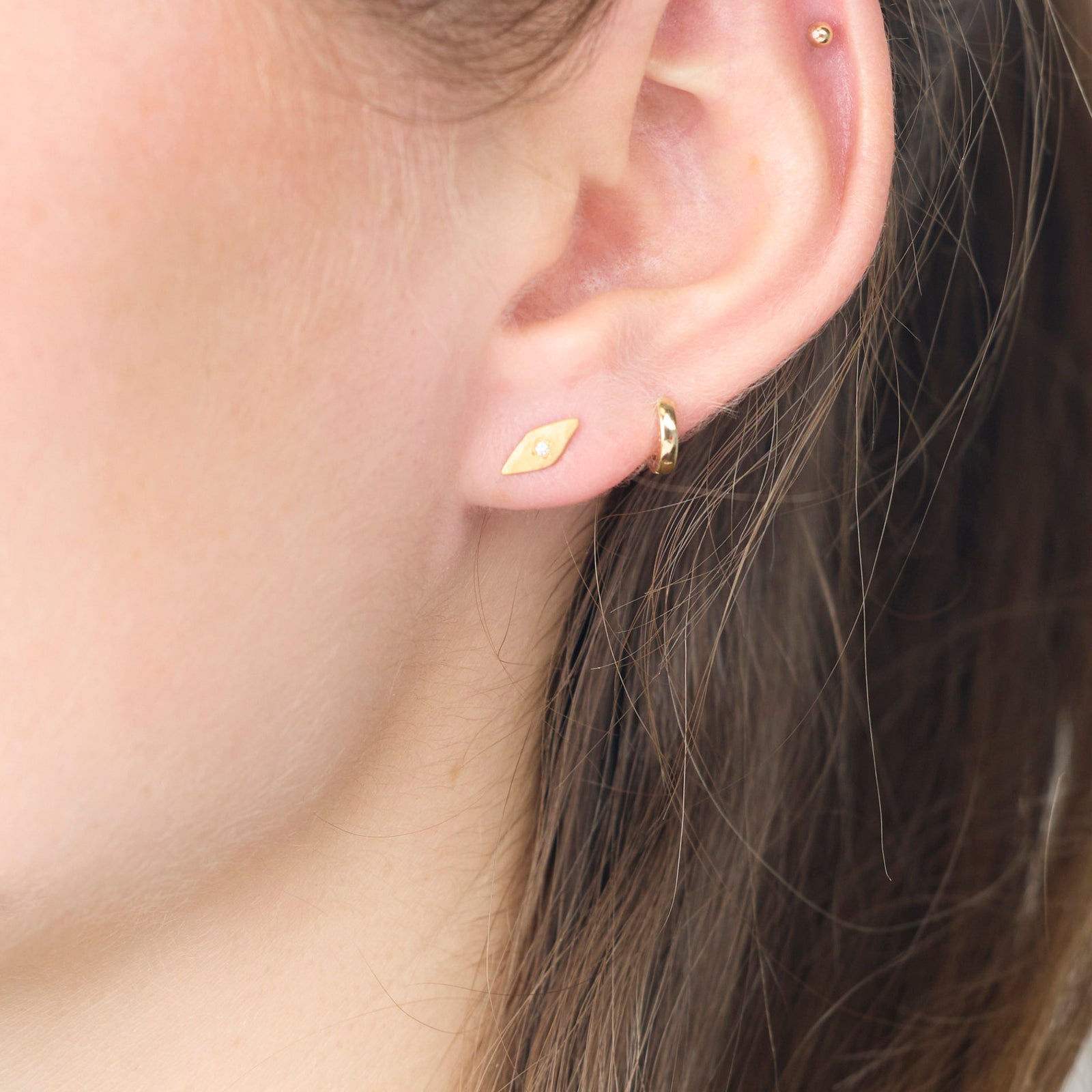 Geometric Gold Stud Earrings