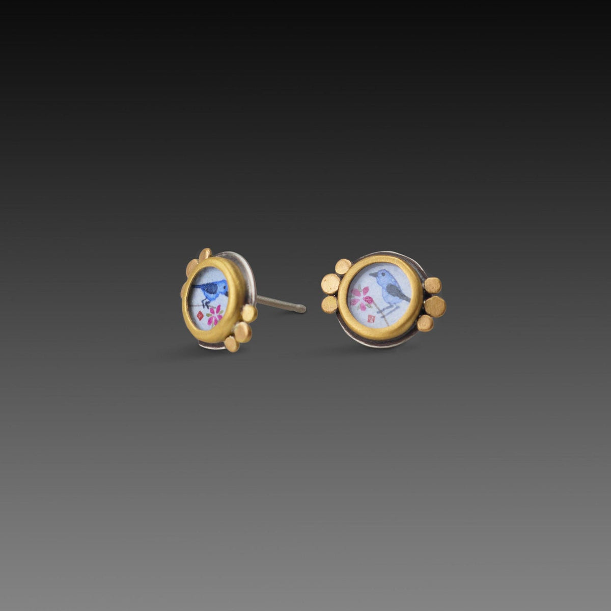 Tiny Bluebird Stud Earrings