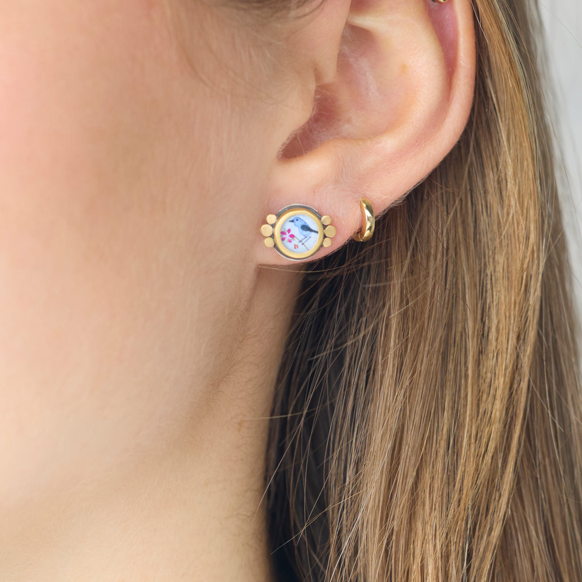 Tiny Bluebird Stud Earrings