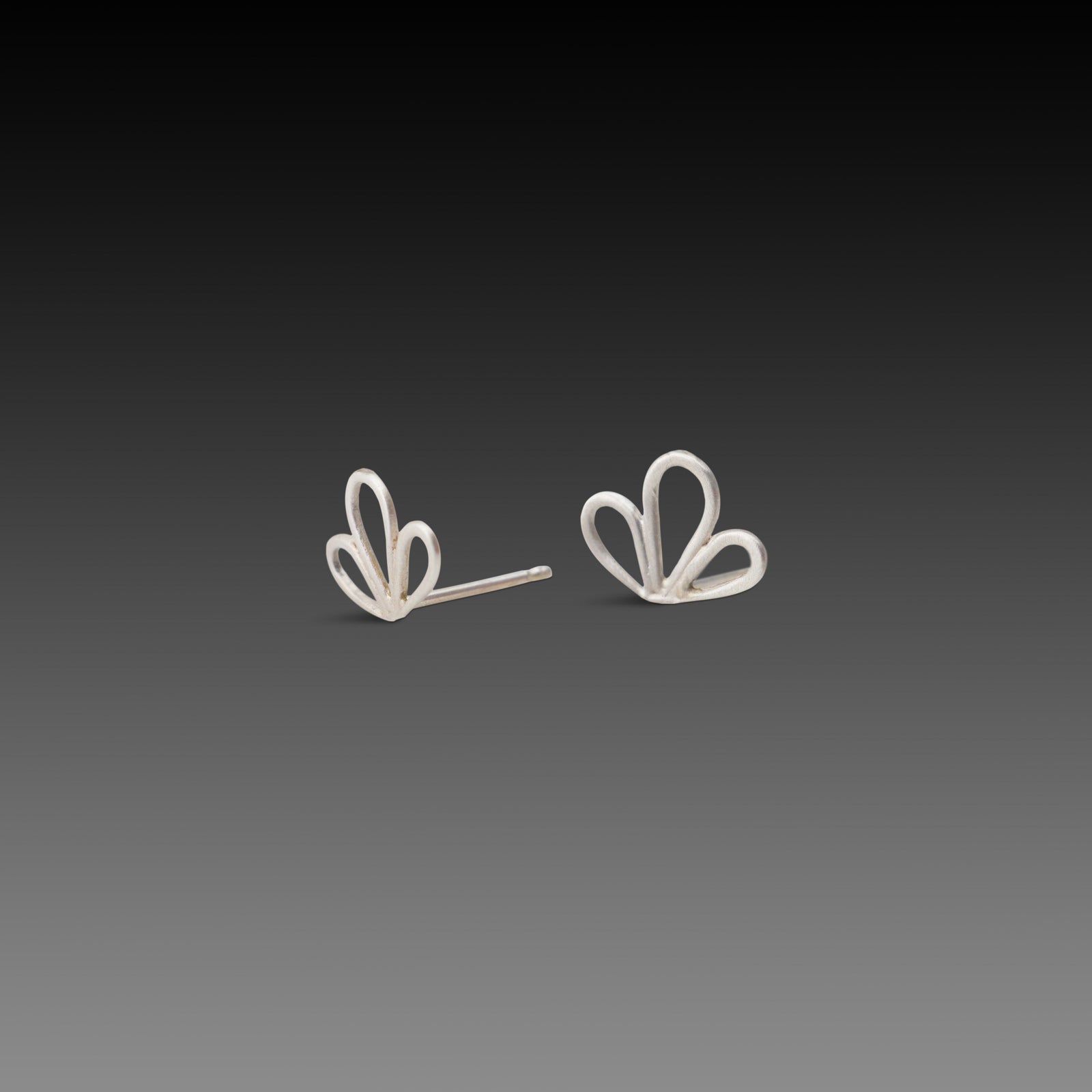 Open Leaf Trio Stud Earrings