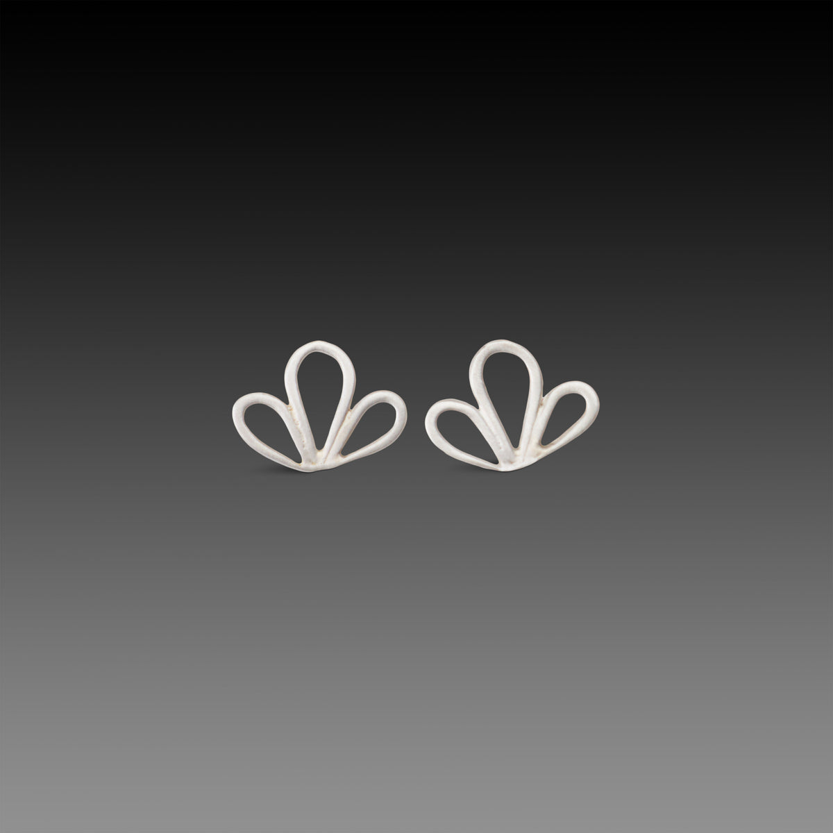 Open Leaf Trio Stud Earrings
