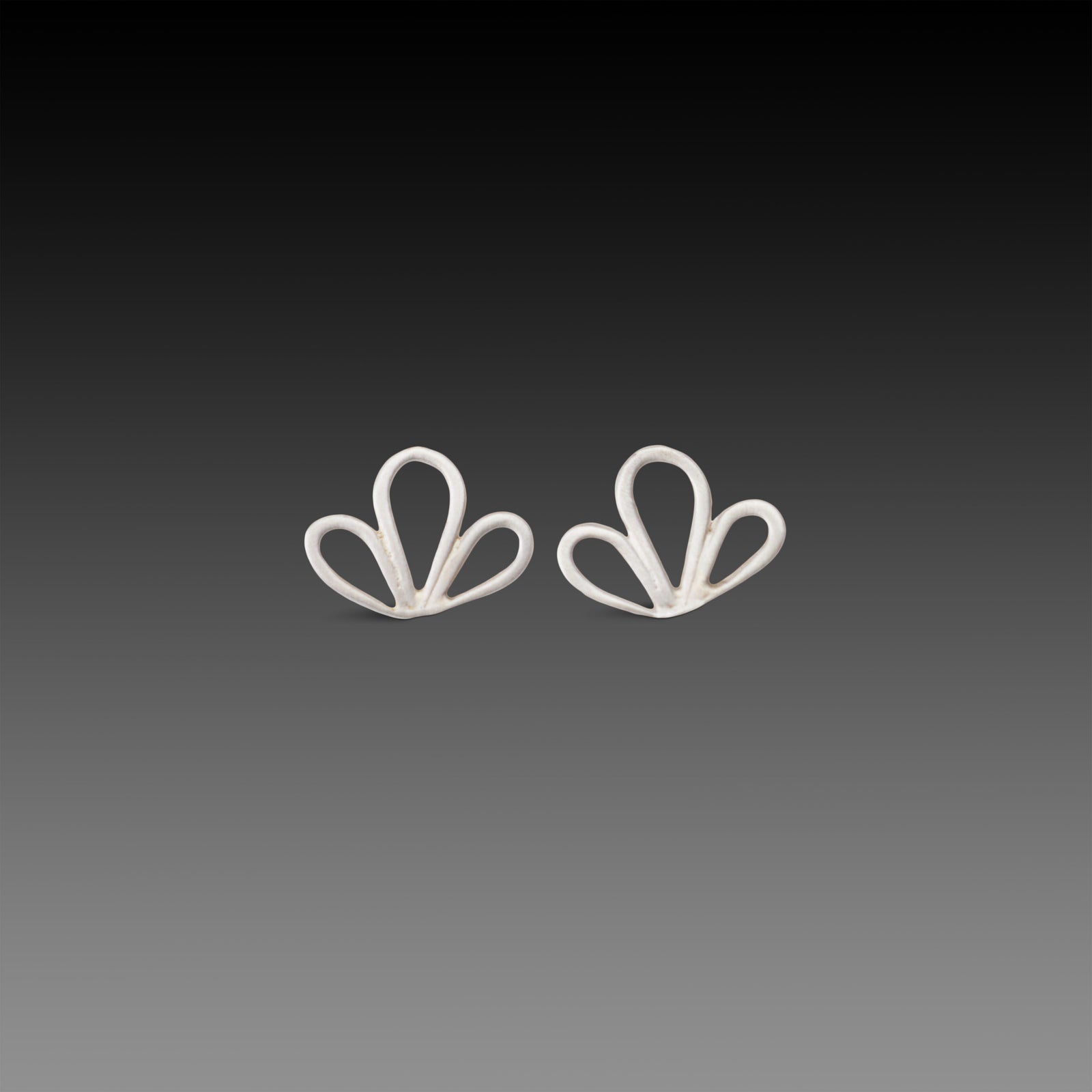 Open Leaf Trio Stud Earrings