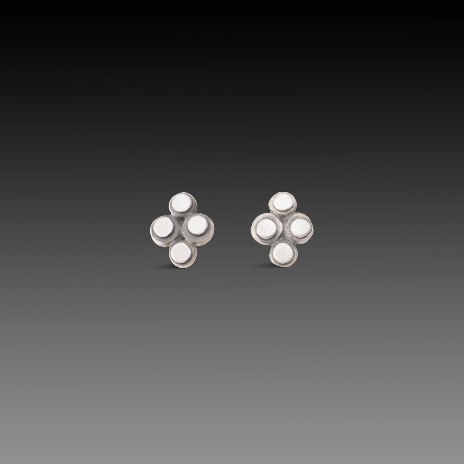 Raised Disk Stud Earrings