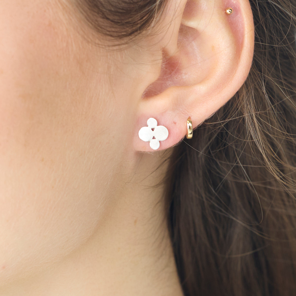 Large Multi Disk Stud Earrings