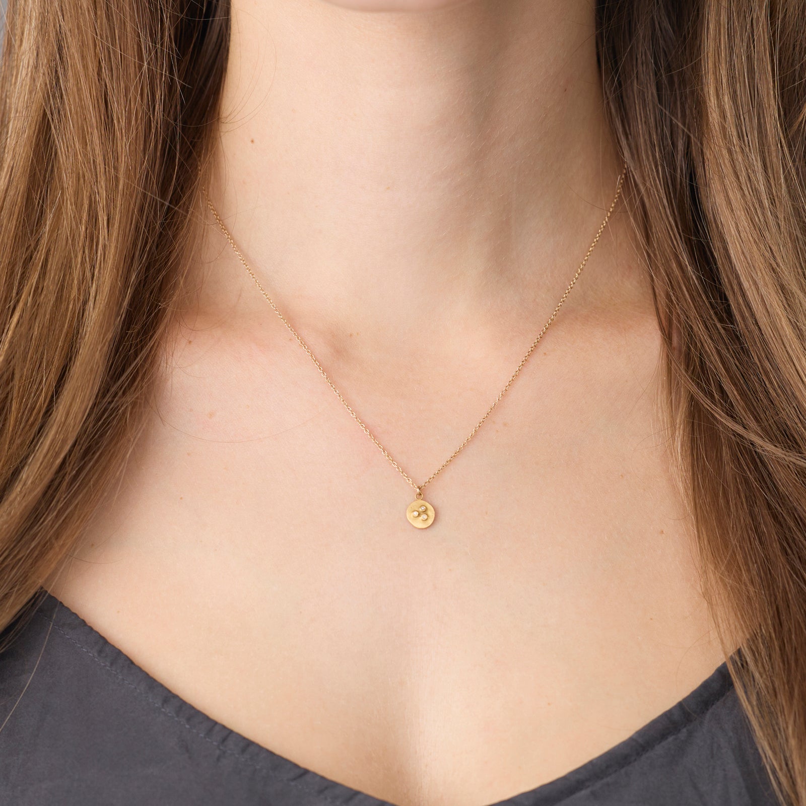 Small Bud Necklace with Diamonds