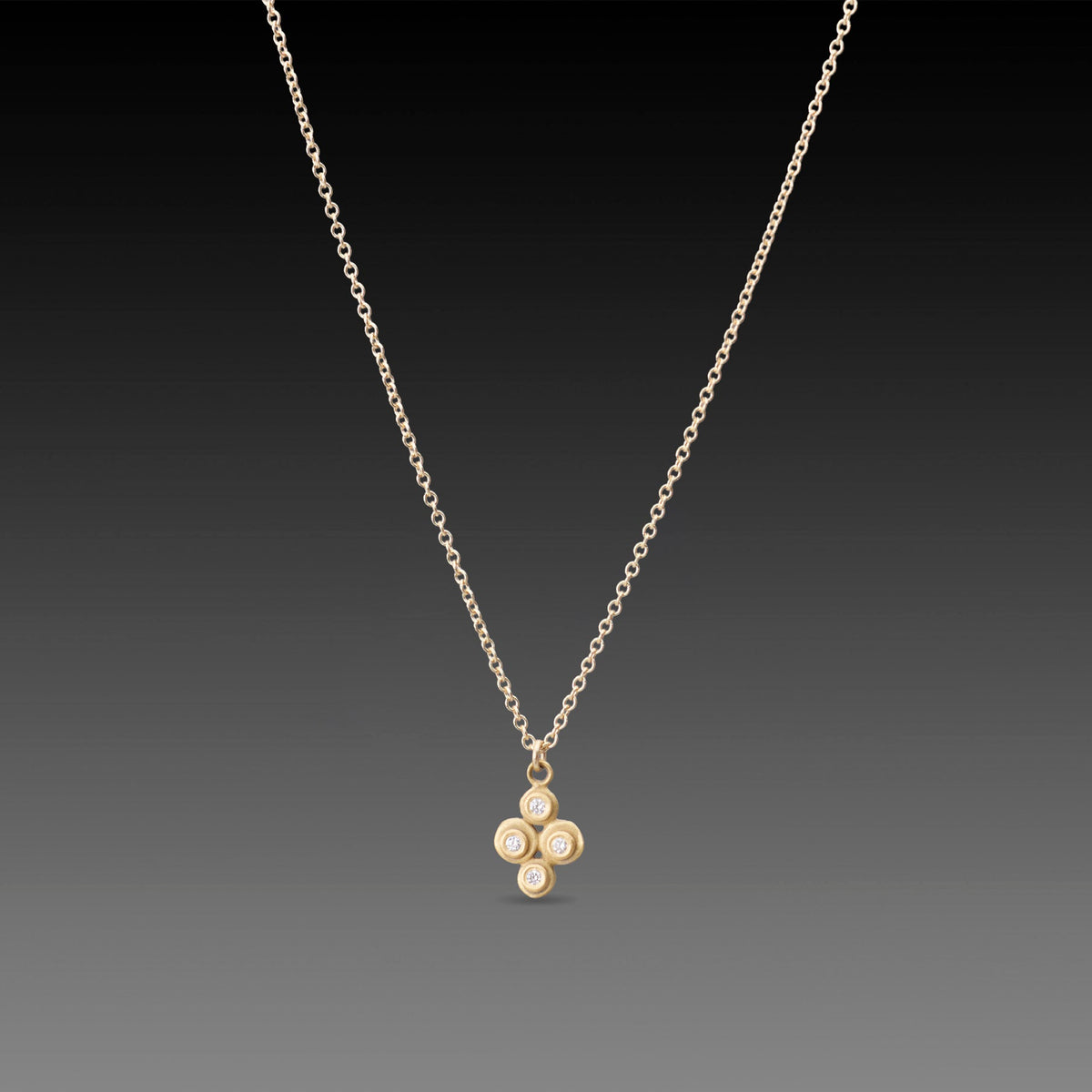Gold Multi Disk Necklace with Diamonds