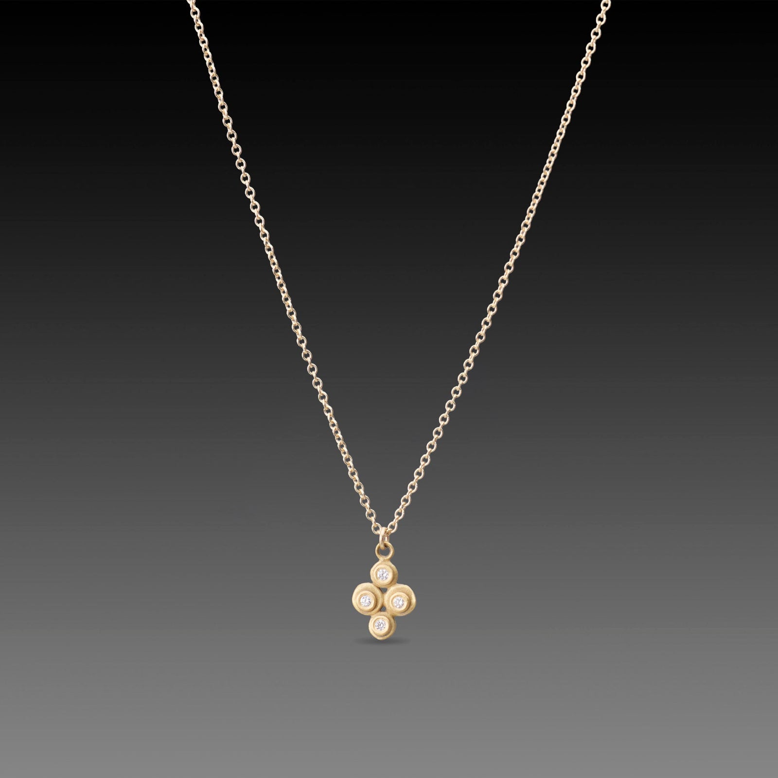 Gold Multi Disk Necklace with Diamonds