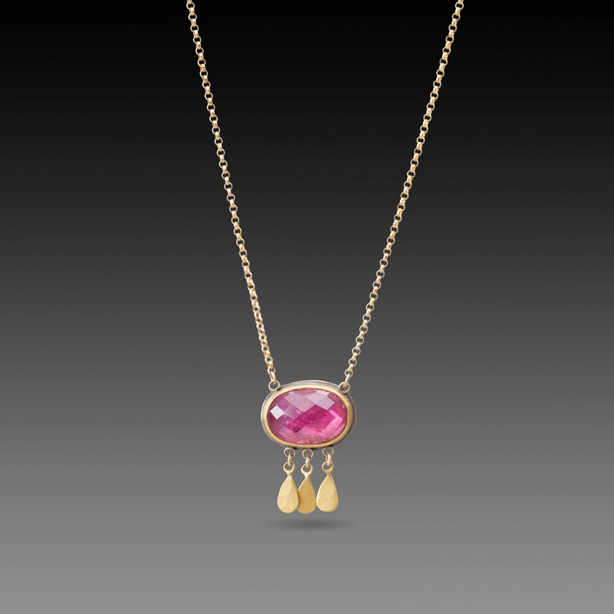 Pink Tourmaline Fringe Necklace