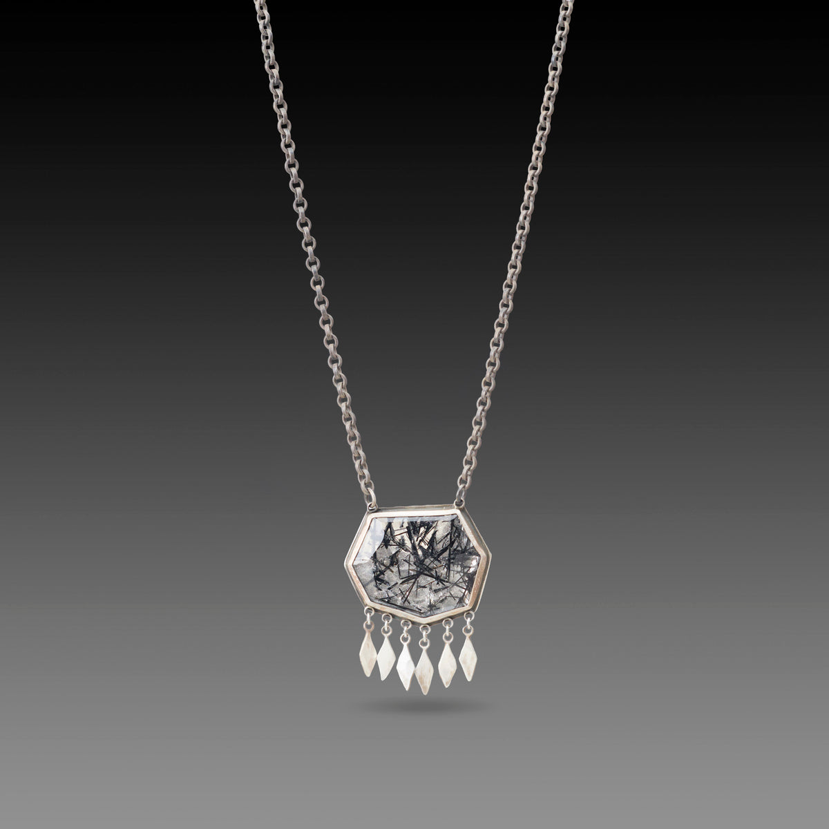 Tourmalinated Quartz Fringe Necklace