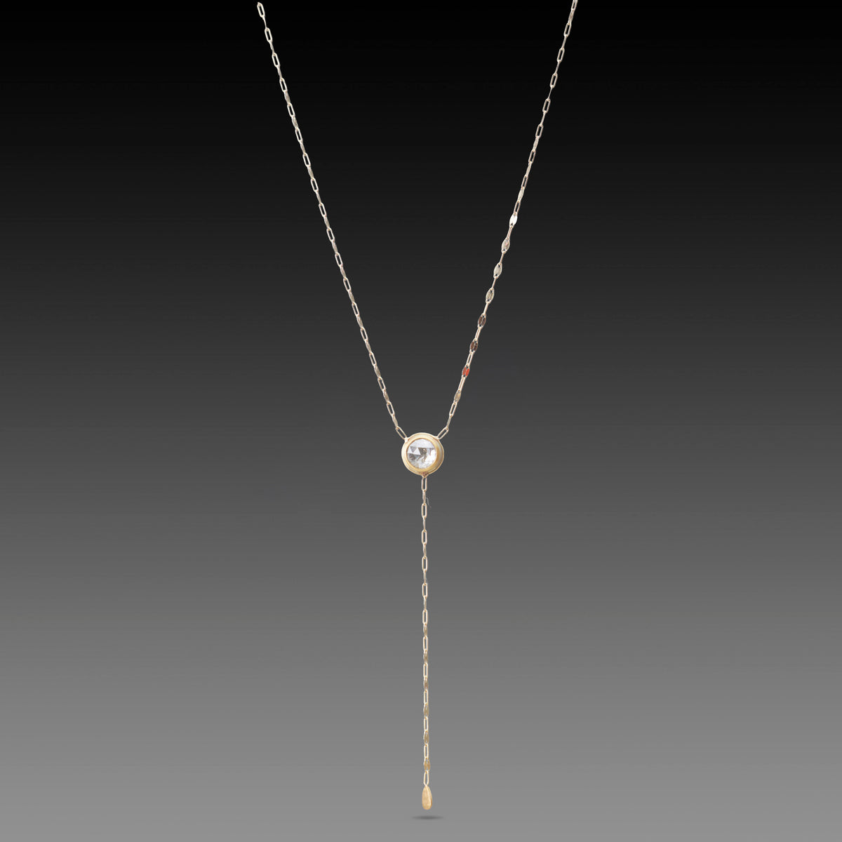 Gray Diamond Drop Necklace