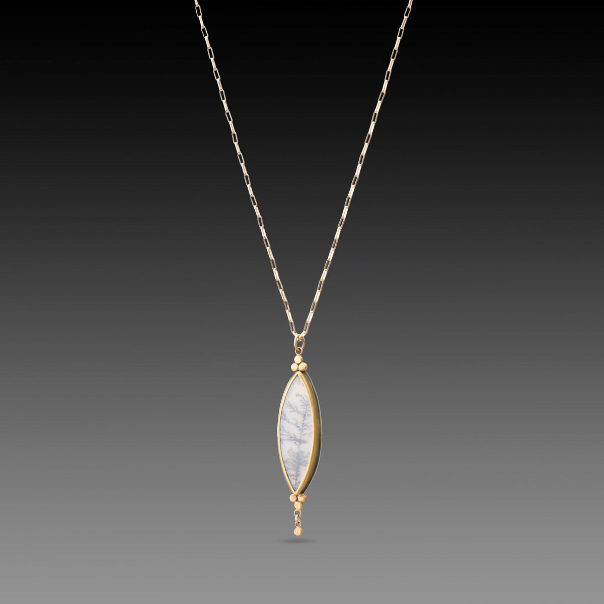 Marquise Dendritic Agate Necklace
