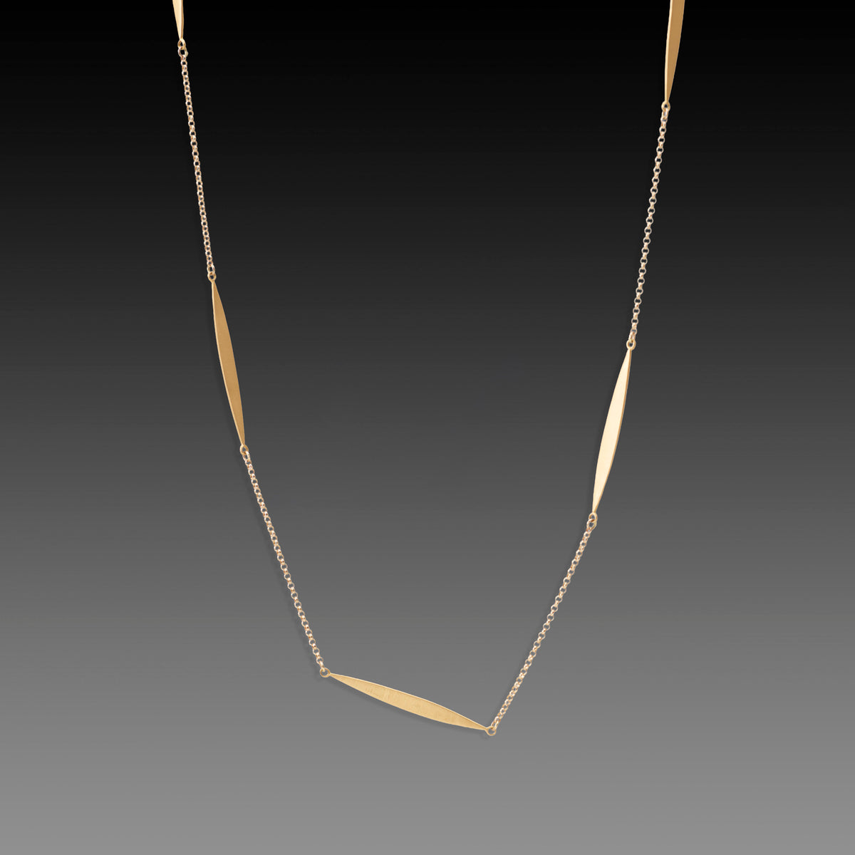 Long Leaf Gold Chain Necklace
