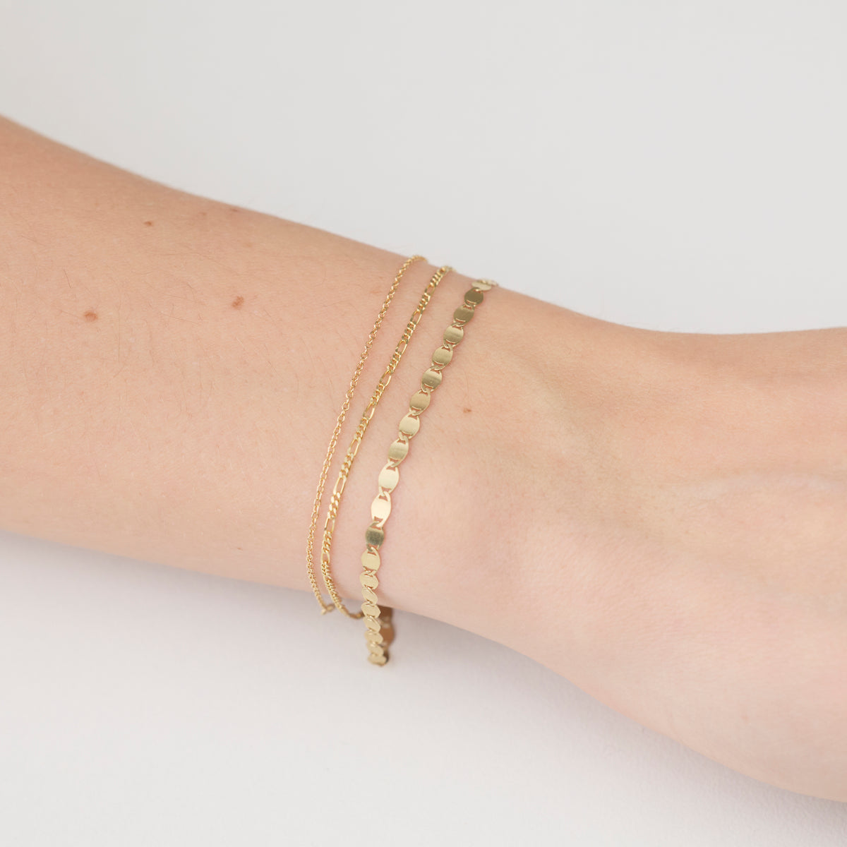 Delicate Gold Flat Chain Bracelet
