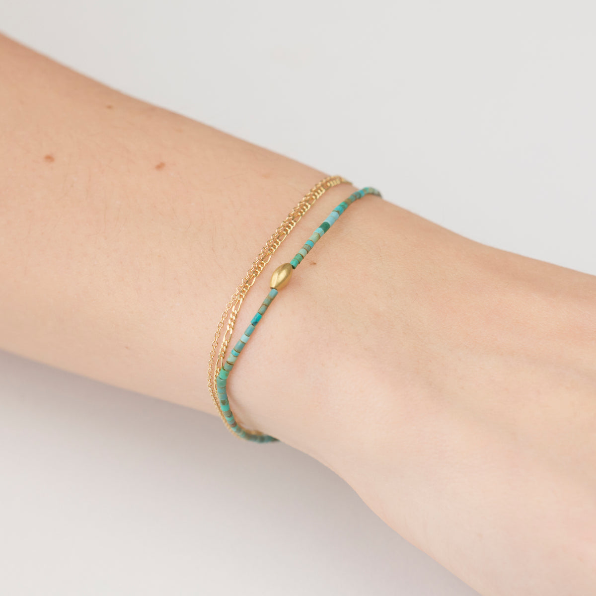 Turquoise Bracelet with 22k Diamond Charm