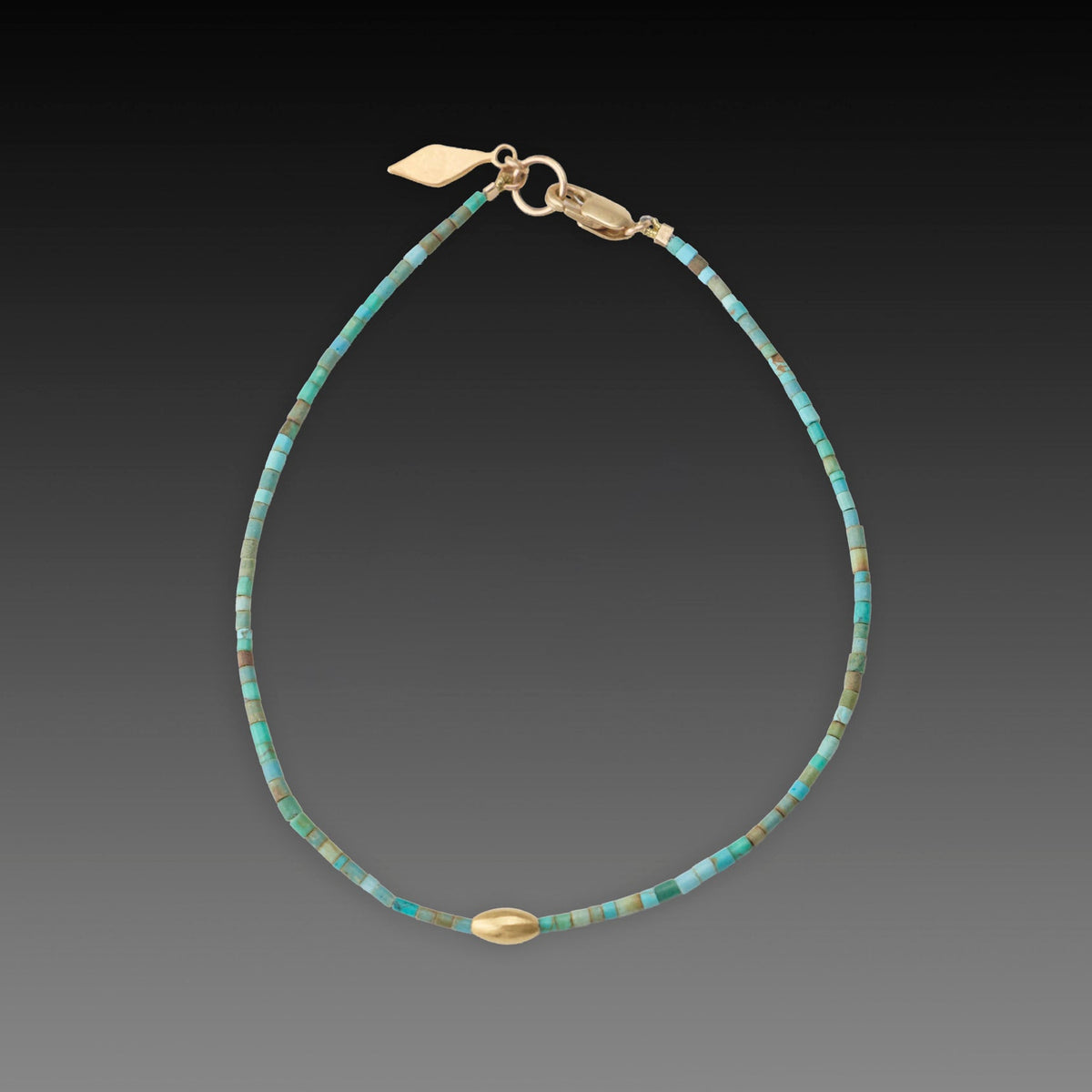 Turquoise Bracelet with 22k Diamond Charm