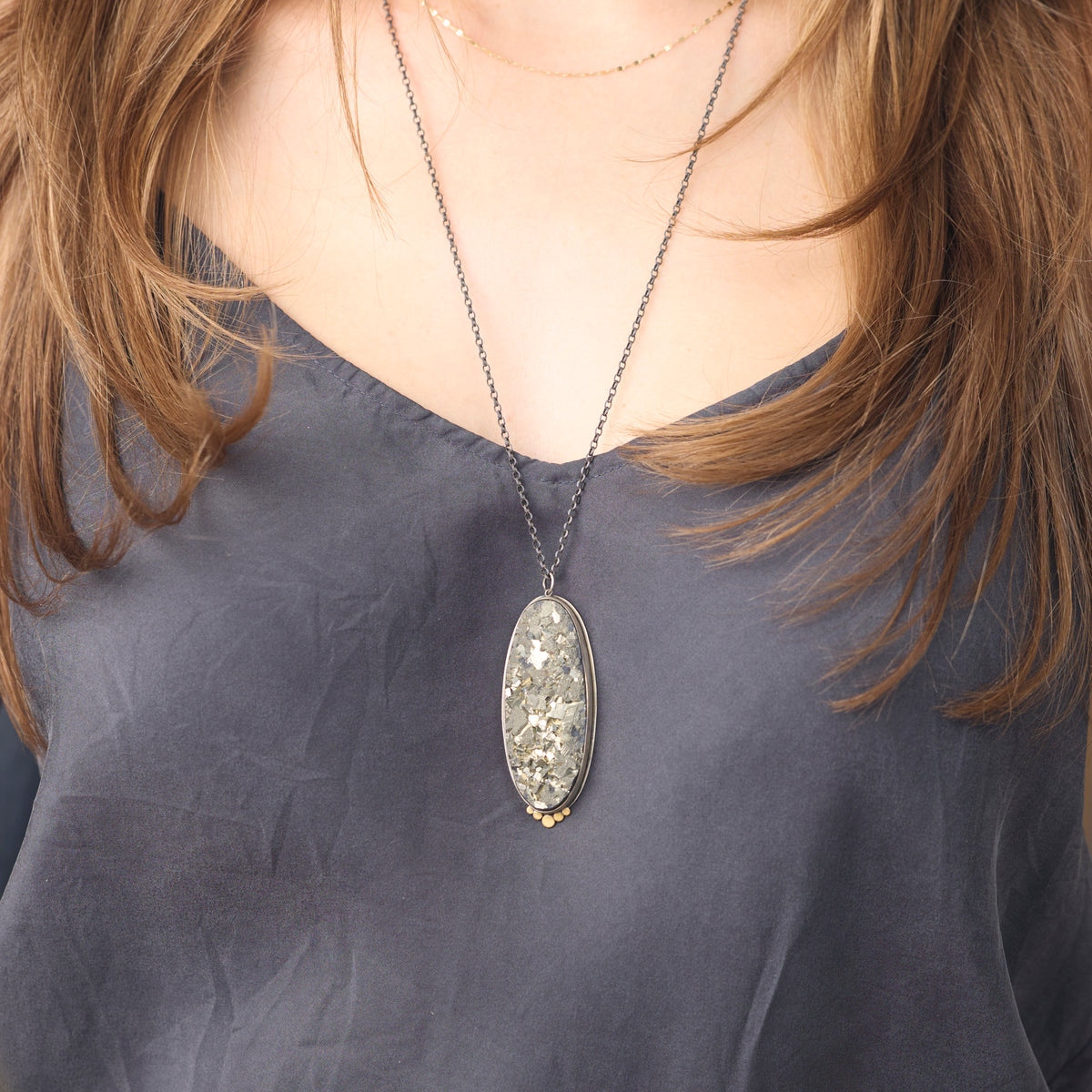 Pyrite Statement Necklace