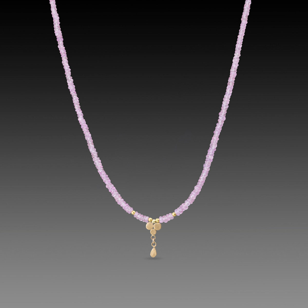 Pink Sapphire Beaded Necklace