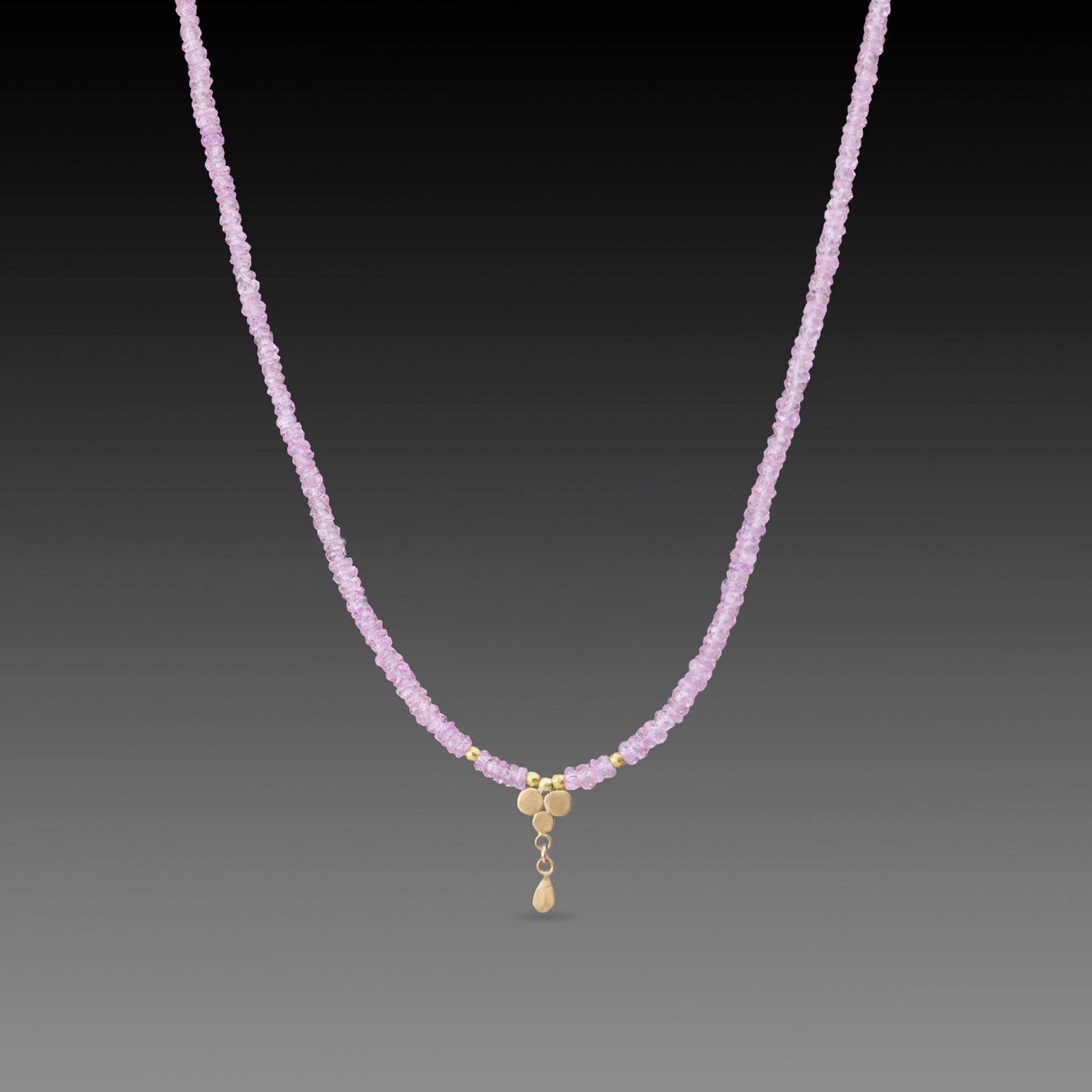 Pink Sapphire Beaded Necklace