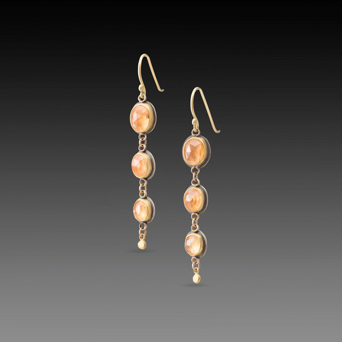 Peachy Garnet Drop Earrings