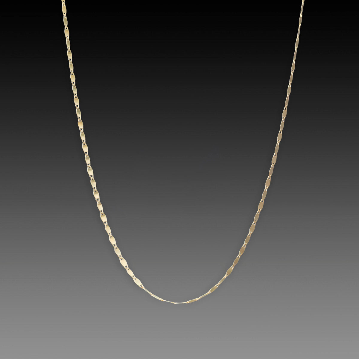 Delicate Gold Flat Chain Necklace