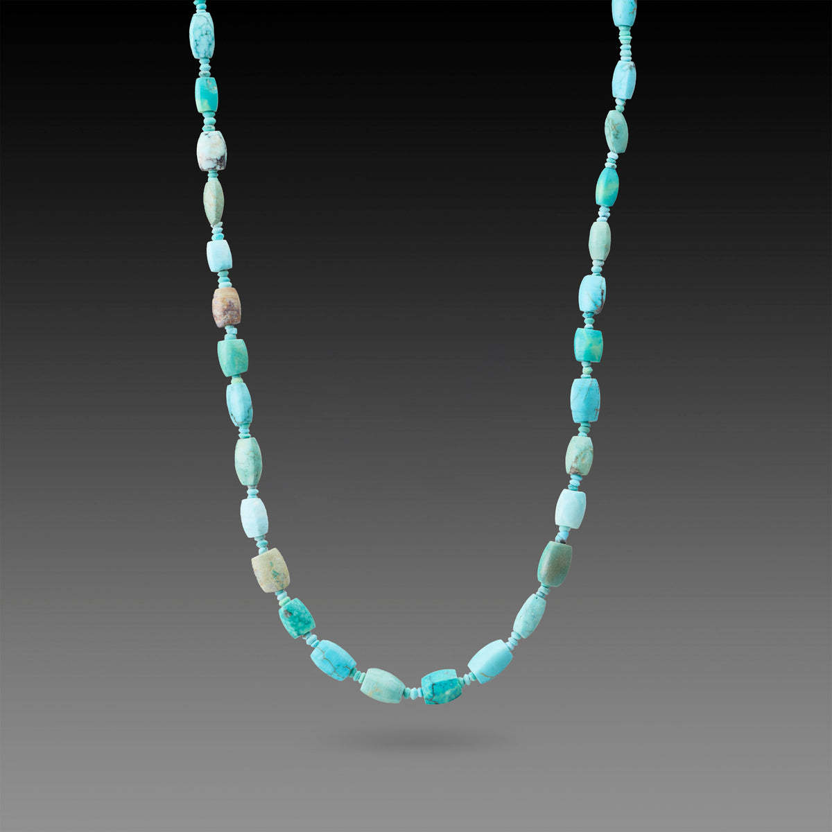 Turquoise Necklace with Gold Trio Charm