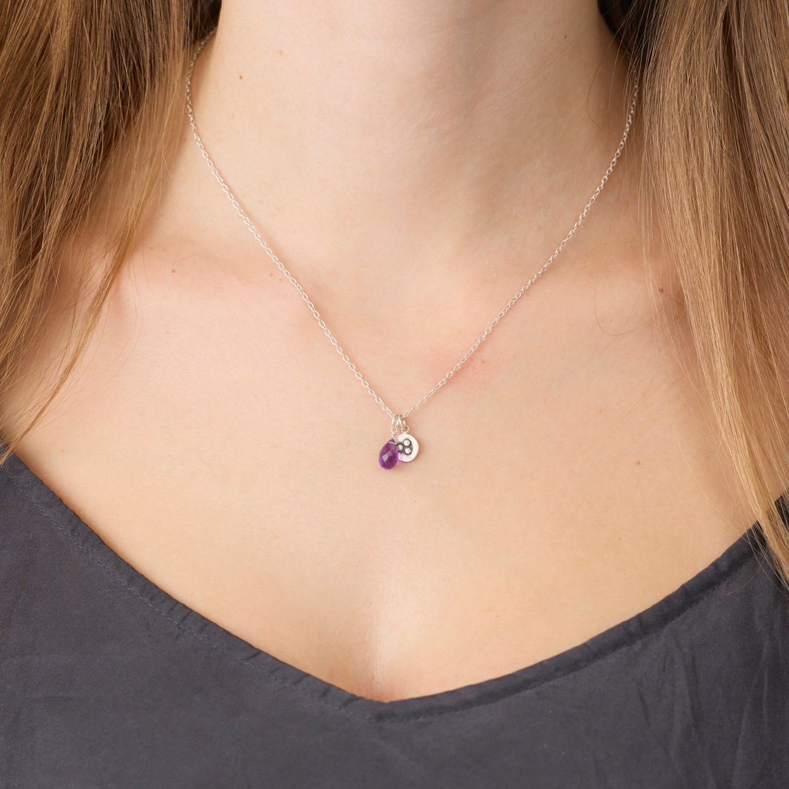 Amethyst Charm Necklace