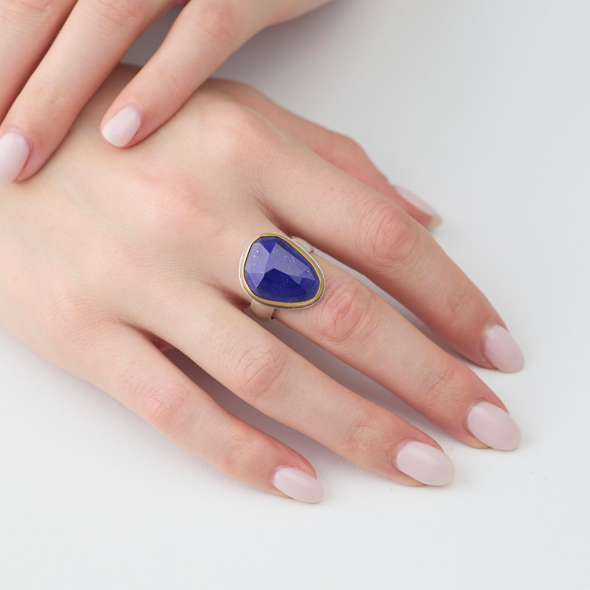 Lapis Ring with Pyrite Flecks