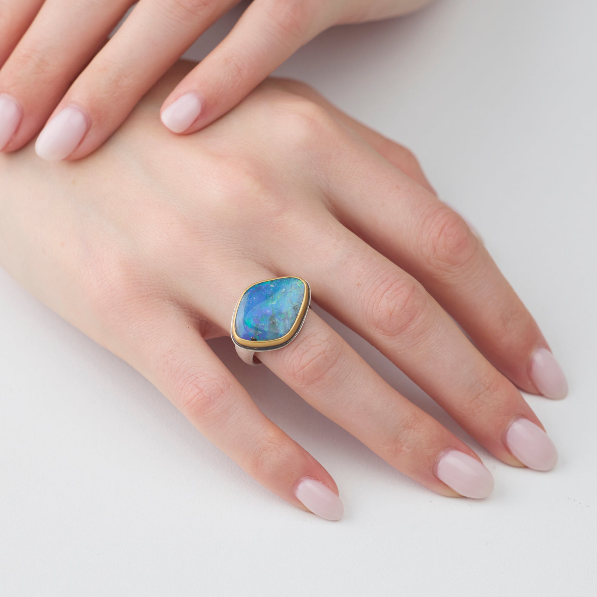 Australian Opal Boulder Ring - Ananda Khalsa