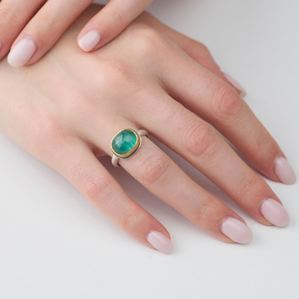 Teal Tourmaline Ring