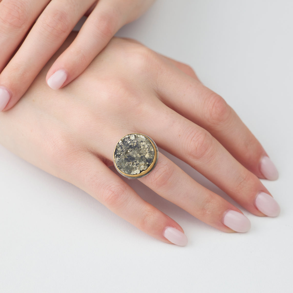 Textured Pyrite Ring