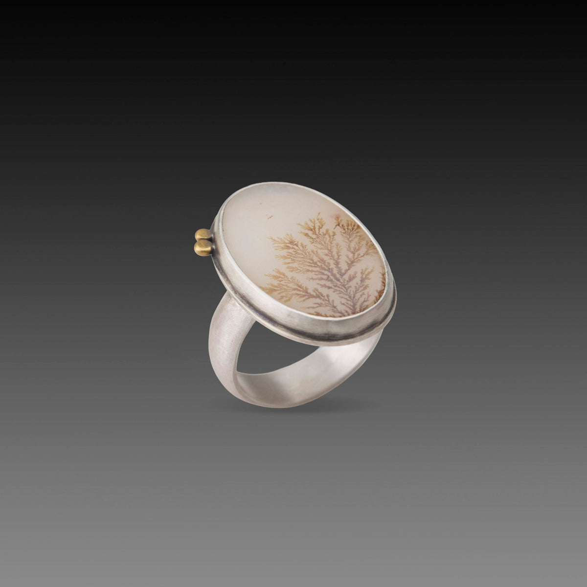 Dendritic Agate Statement Ring