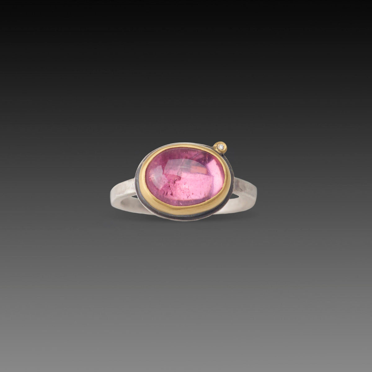 Pink Tourmaline Ring with Diamond