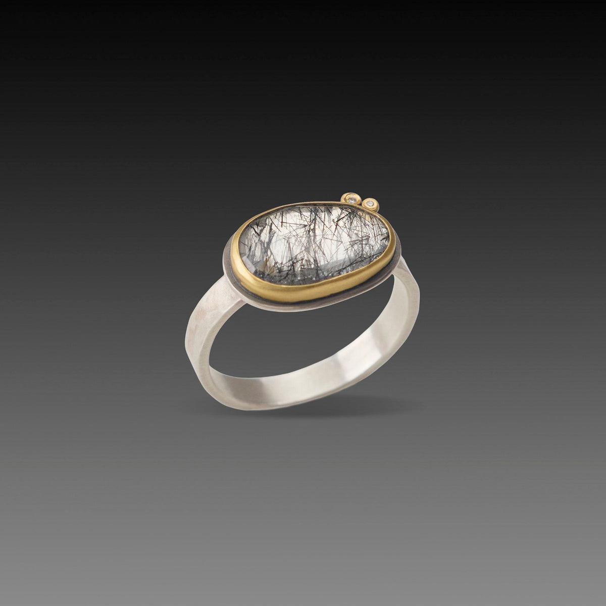 Tourmalinated Quartz Ring