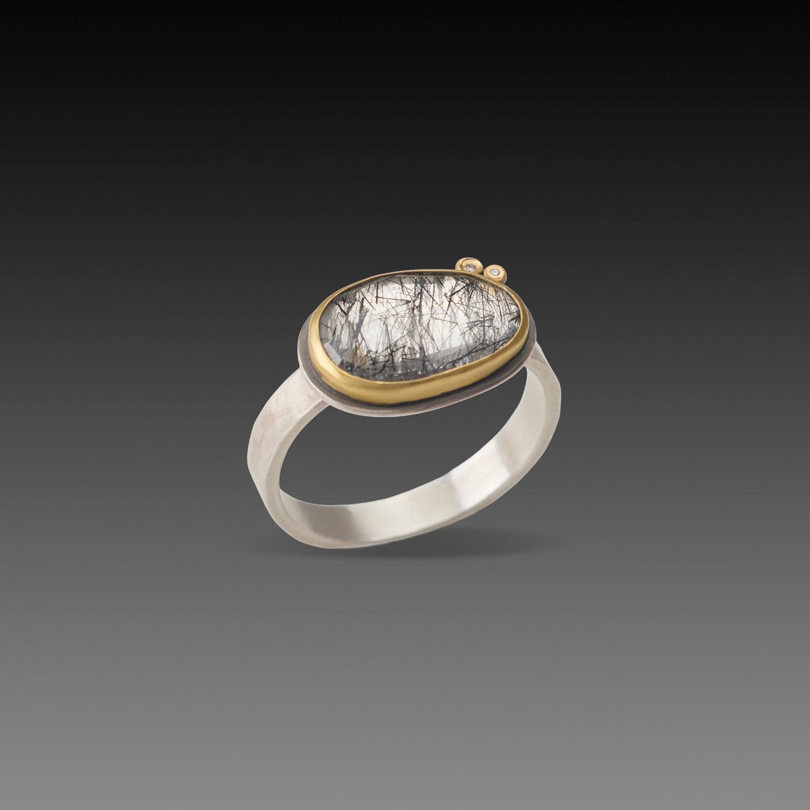Tourmalinated Quartz Ring