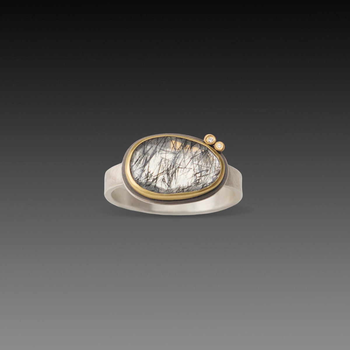 Tourmalinated Quartz Ring