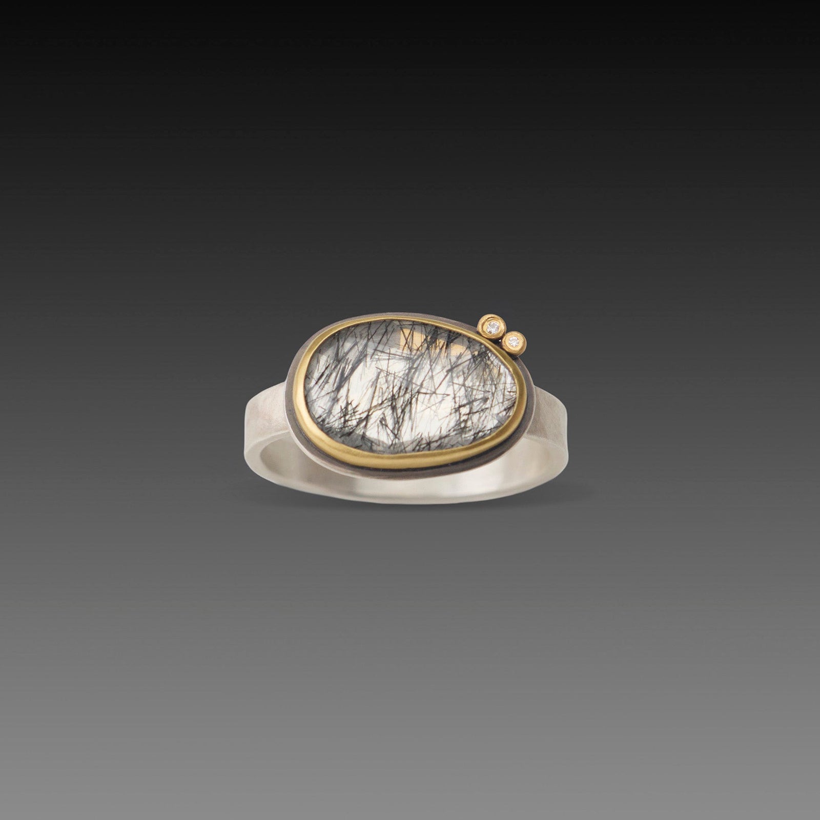 Tourmalinated Quartz Ring