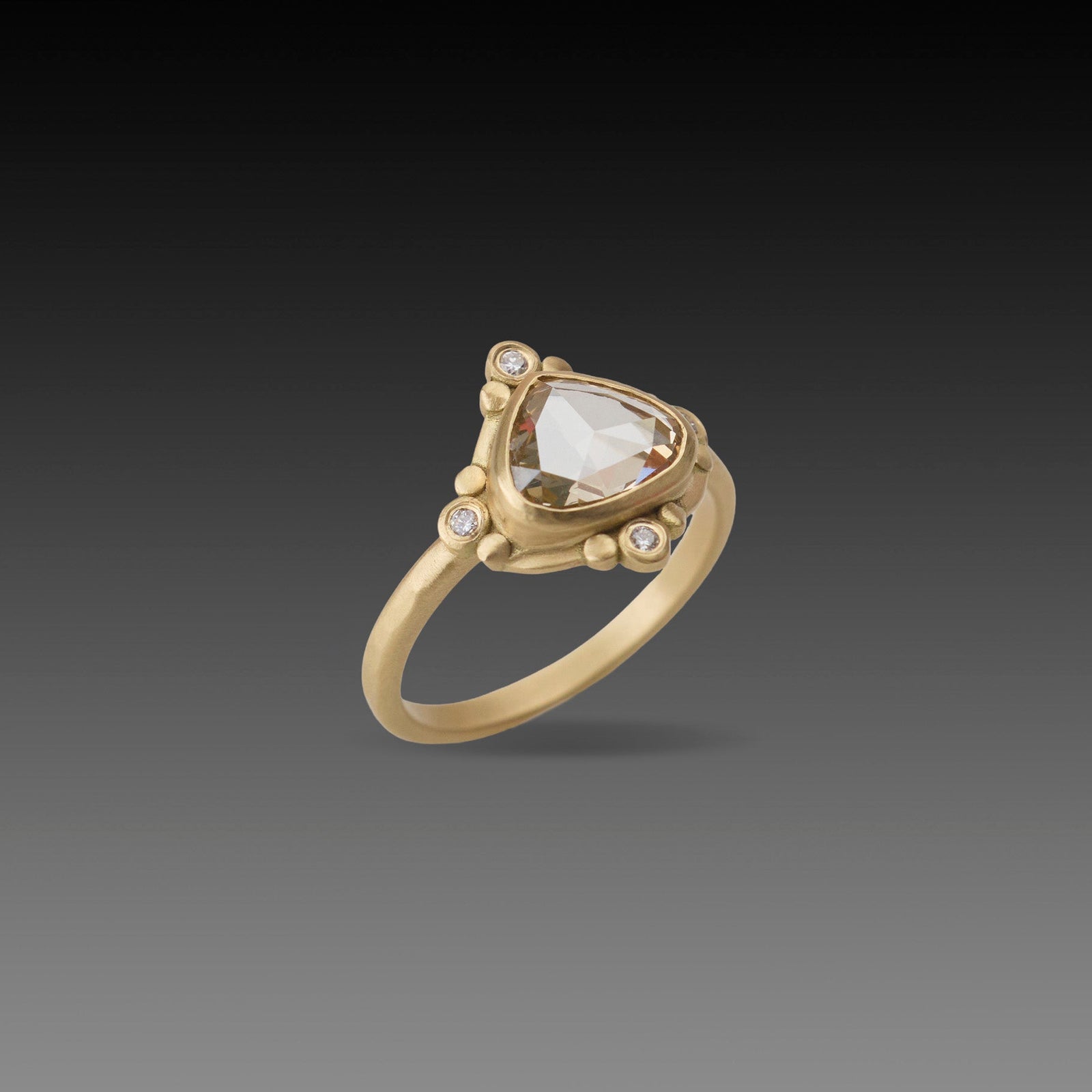 Champagne Diamond Teardrop Ring