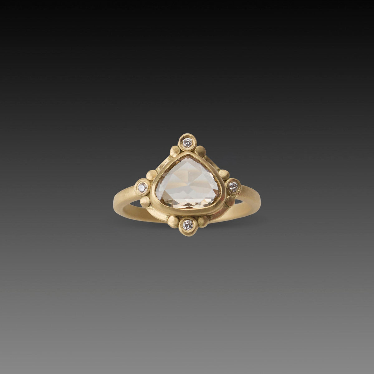 Champagne Diamond Teardrop Ring