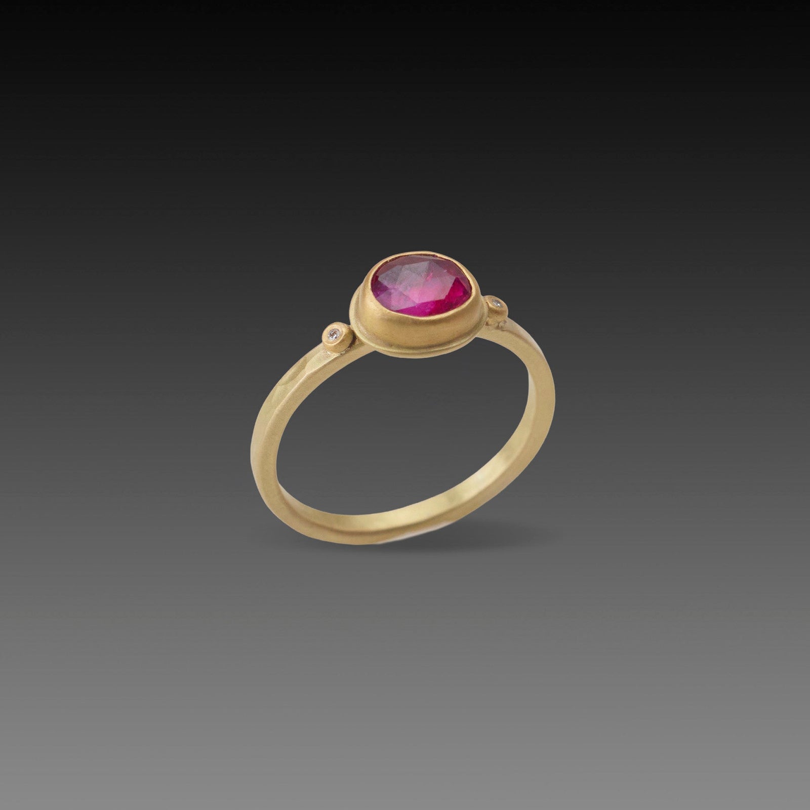 Magenta Ruby Ring with Diamonds