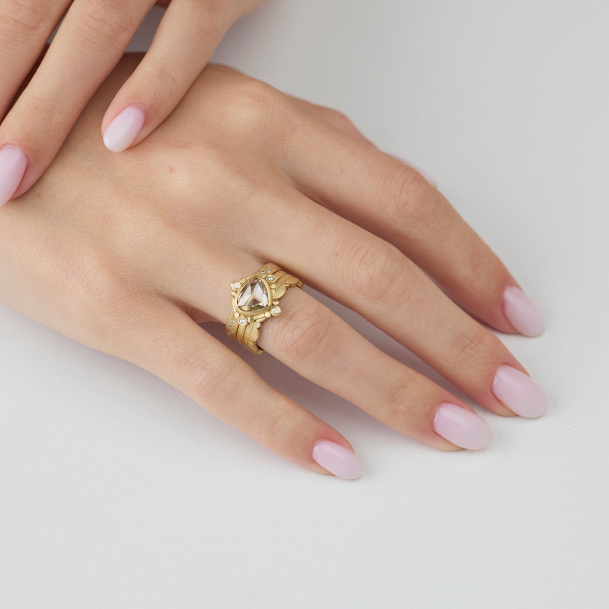 Champagne Diamond Teardrop Ring