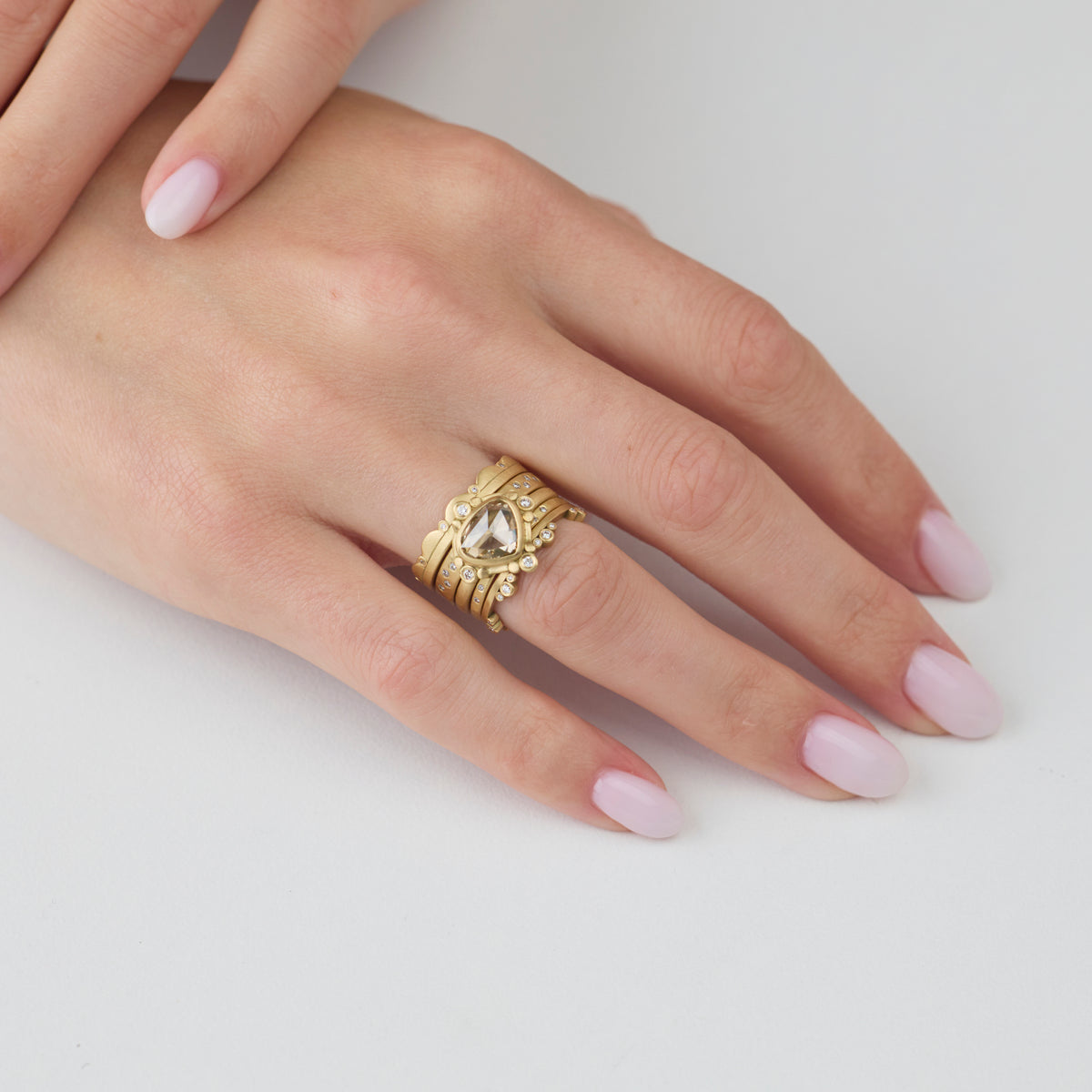 Champagne Diamond Teardrop Ring