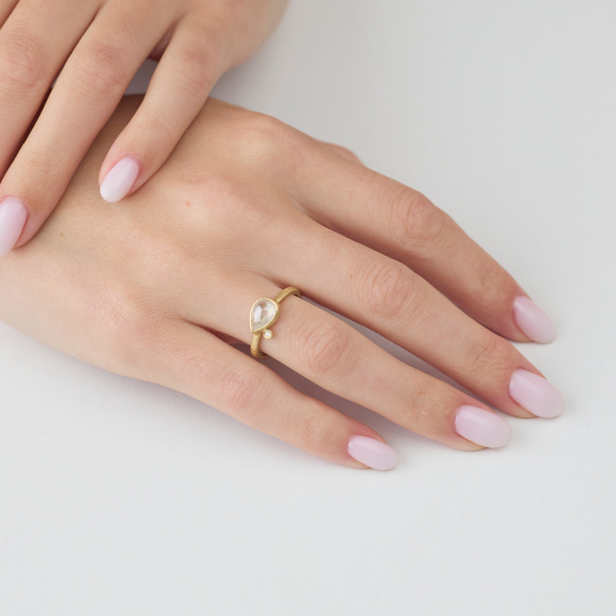 East West Gray Diamond Ring