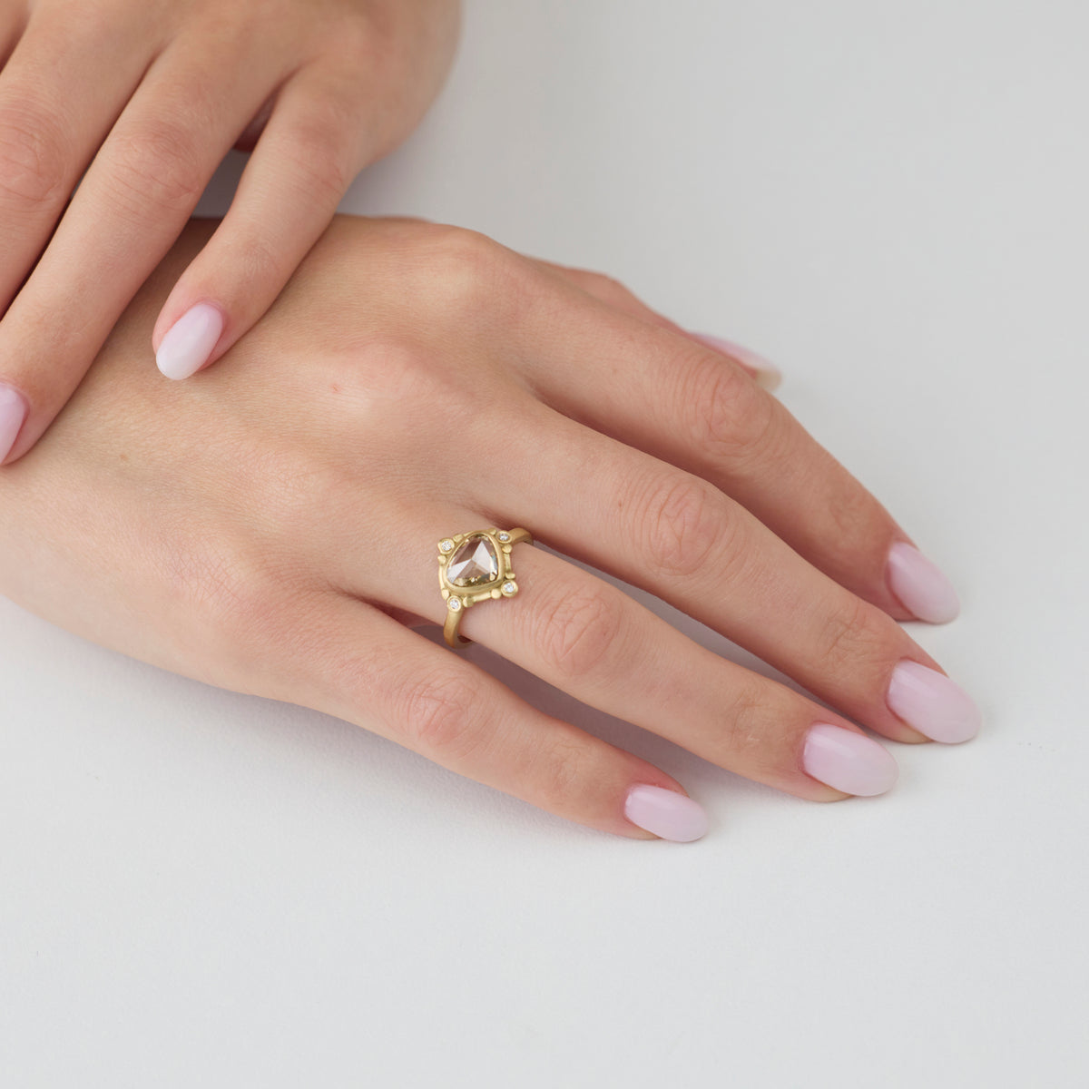 Champagne Diamond Teardrop Ring