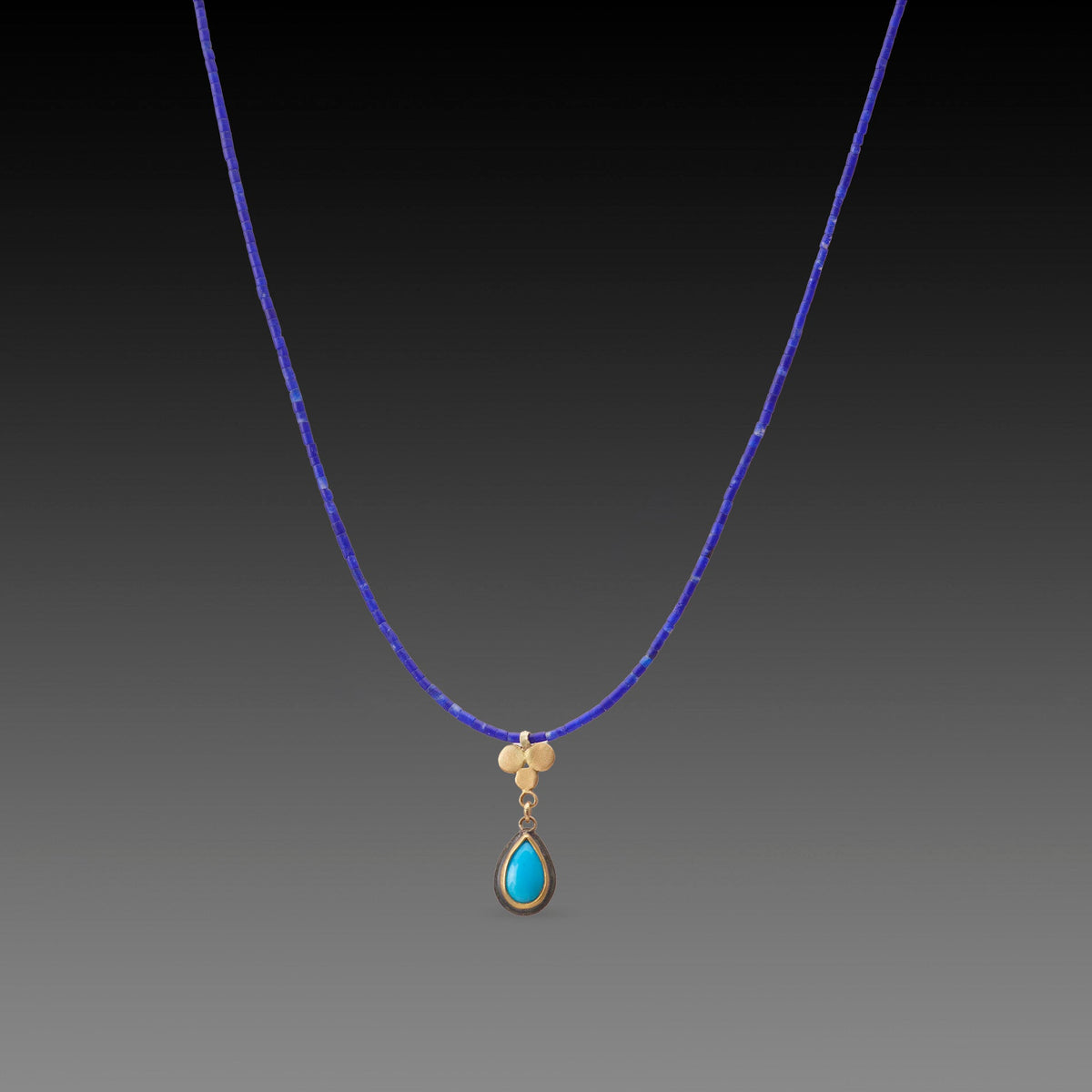 Lapis, Turquoise, and Gold Trio Necklace