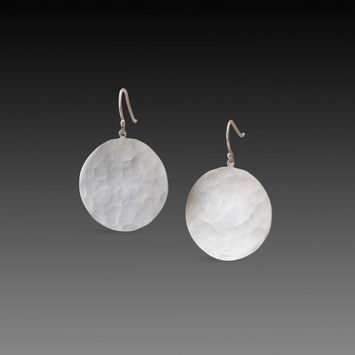 Hammered Sterling Disk Earrings