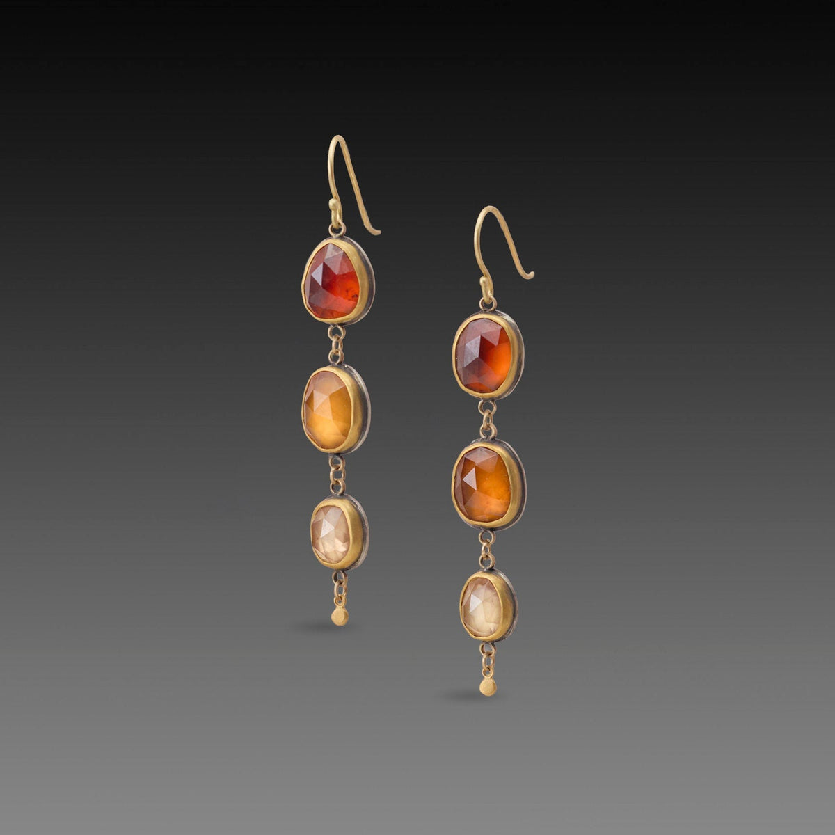 Ombre Hessonite Garnet Earrings