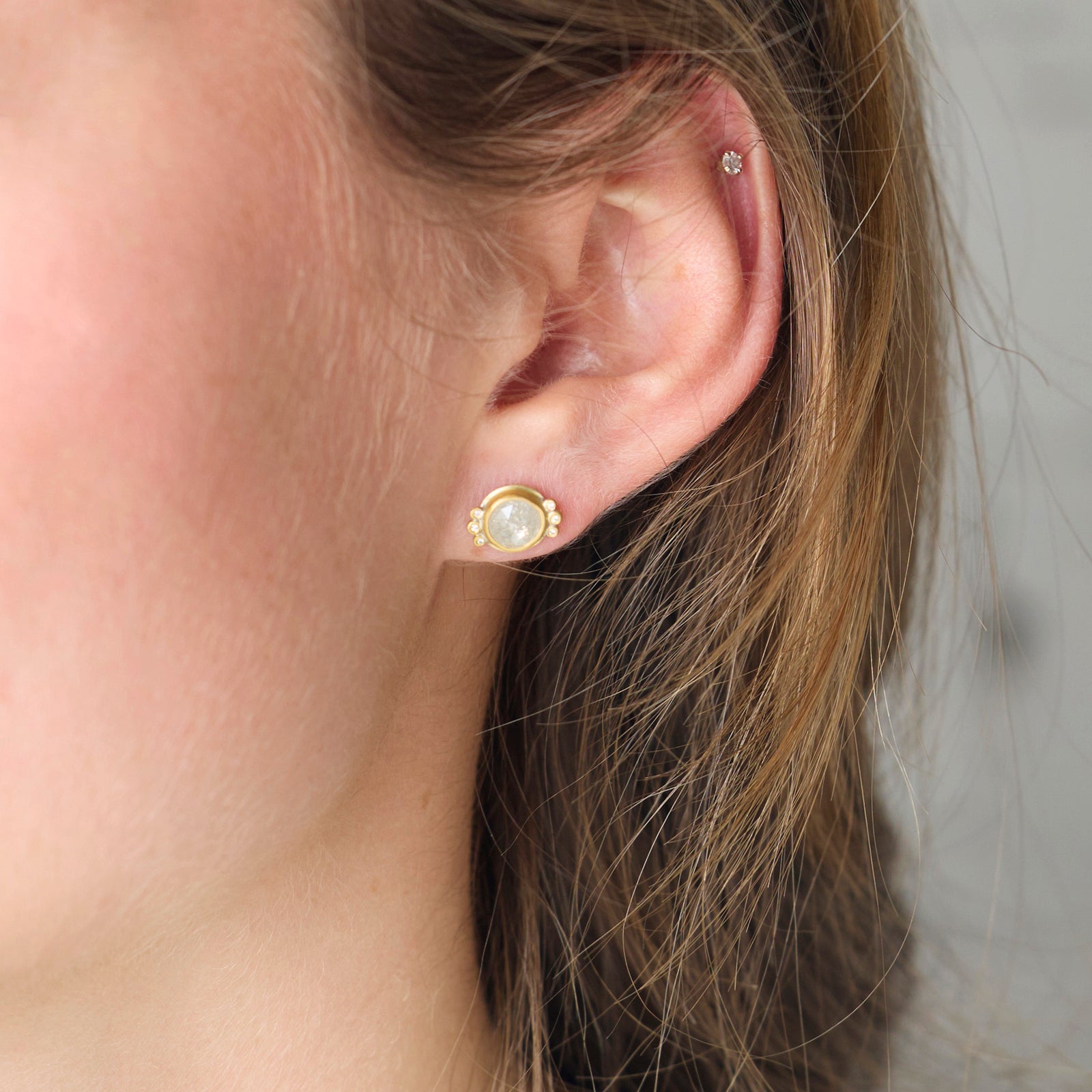 Gray Diamond Stud Earrings